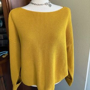 French Connection  Yellow Cropped Mozart Sweater - Size Small